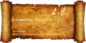 Leimeter Cirill névjegykártya